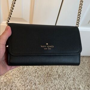 Kate Spade Black Crossbody with Gold Chain